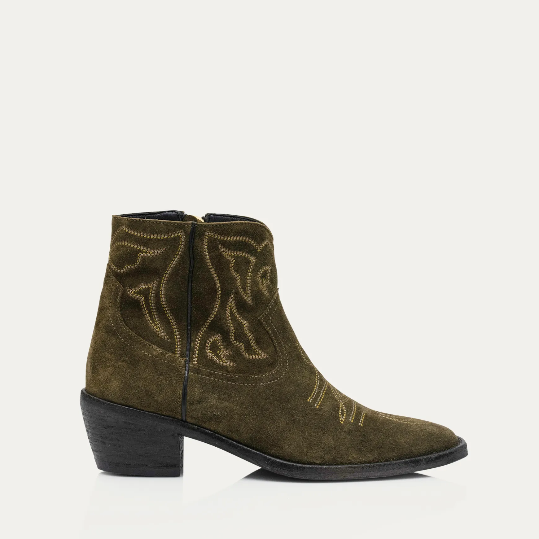 Sale Claris Virot Bottines Vivienne Suede Vert Bronze