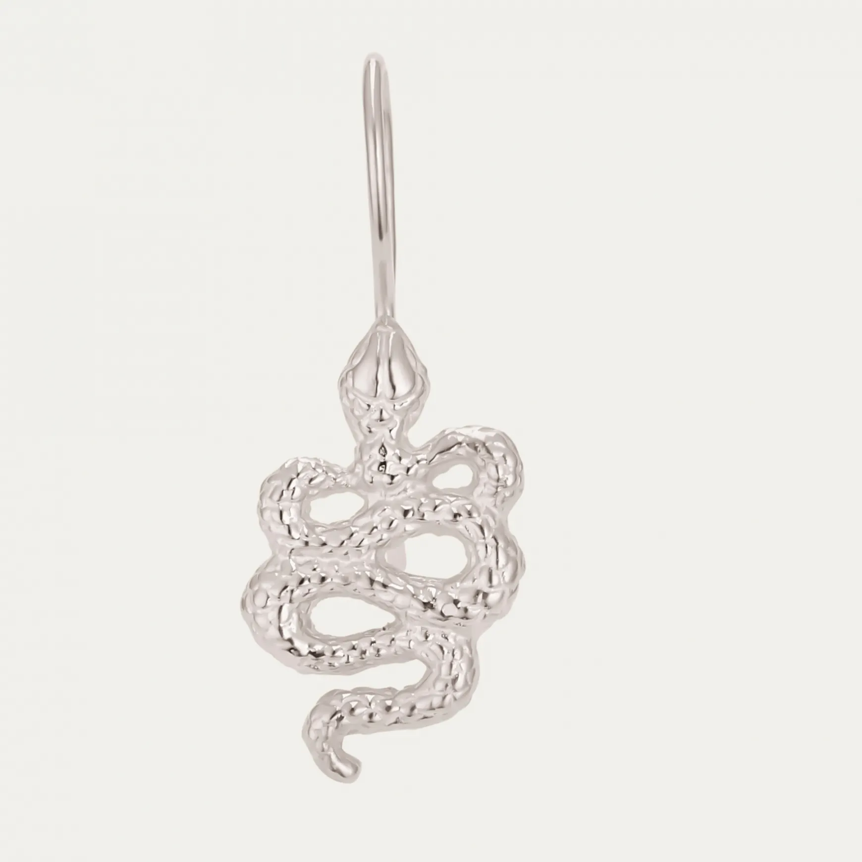 New Claris Virot Boucle D'Oreille Cleo Serpent Argenté