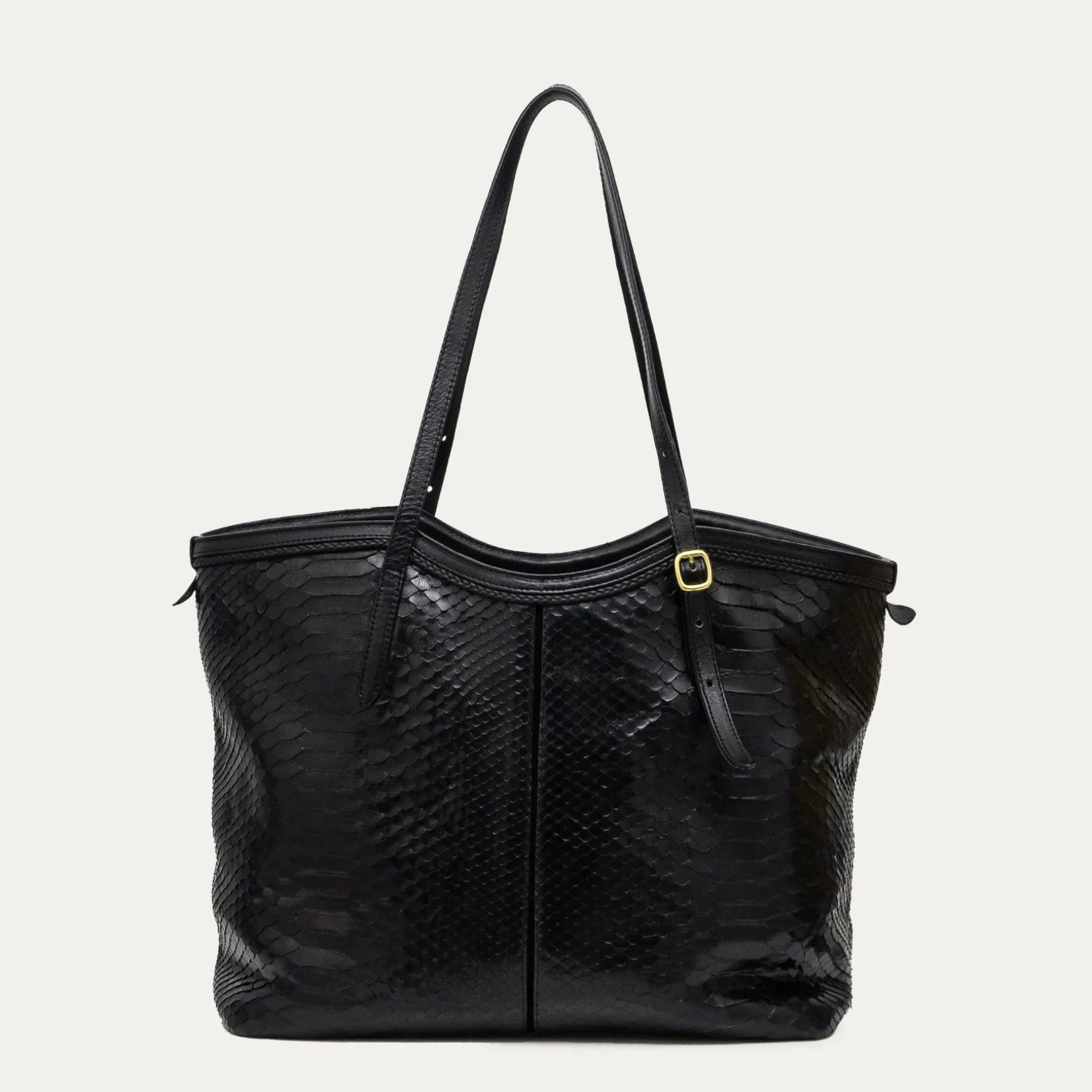 Shop Claris Virot Cabas India Python Noir