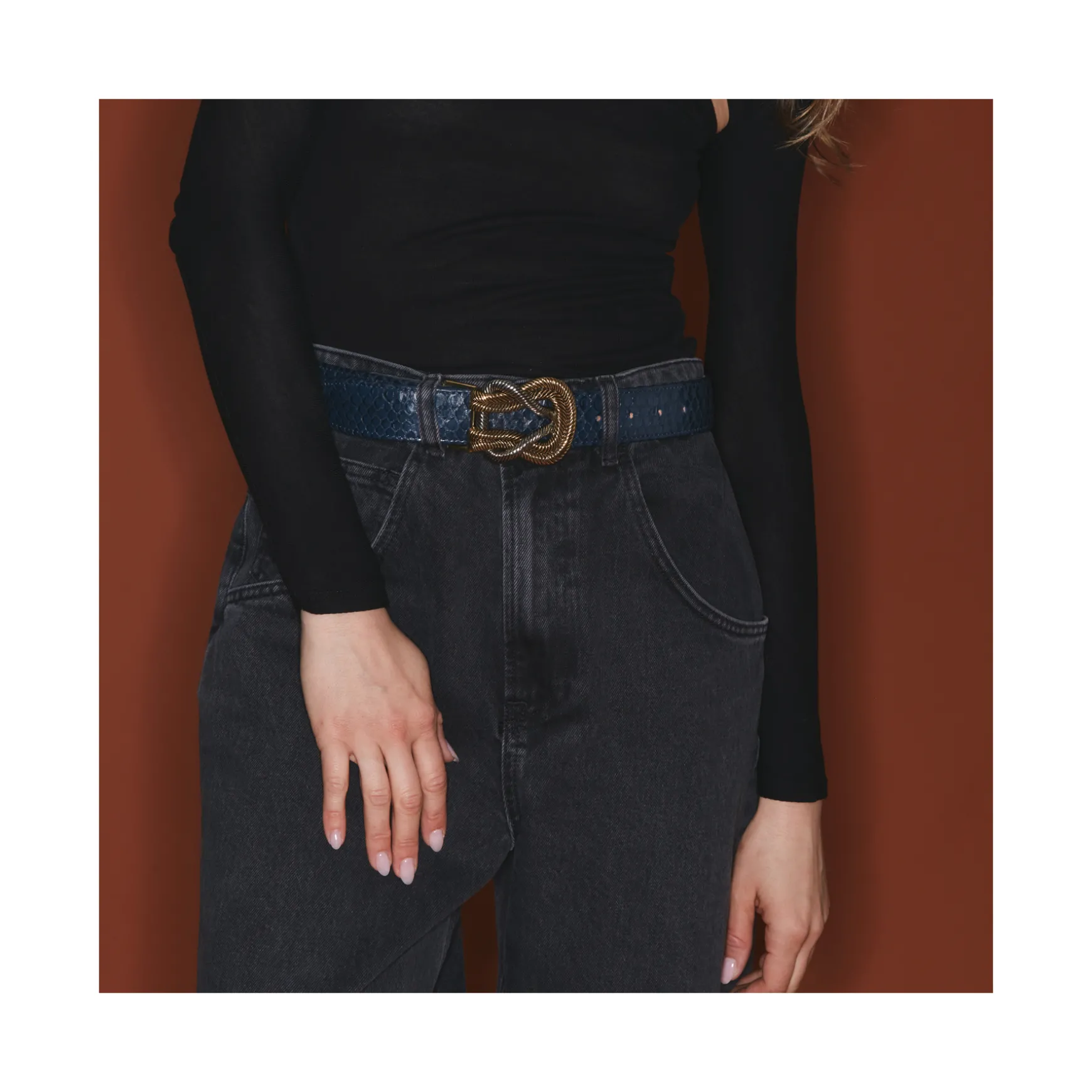 Shop Claris Virot Ceintures Noeud Python Navy