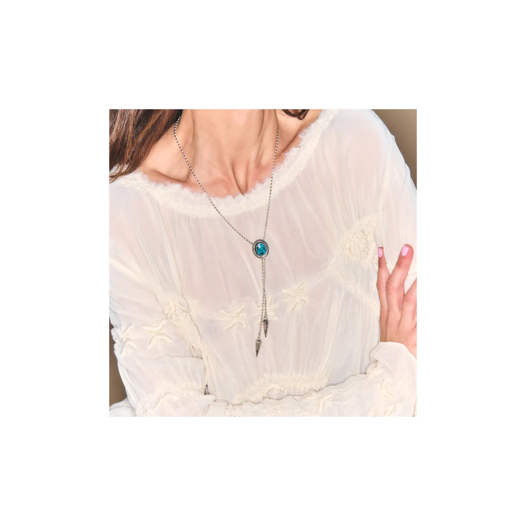 New Claris Virot Collier Bolo Turquoise