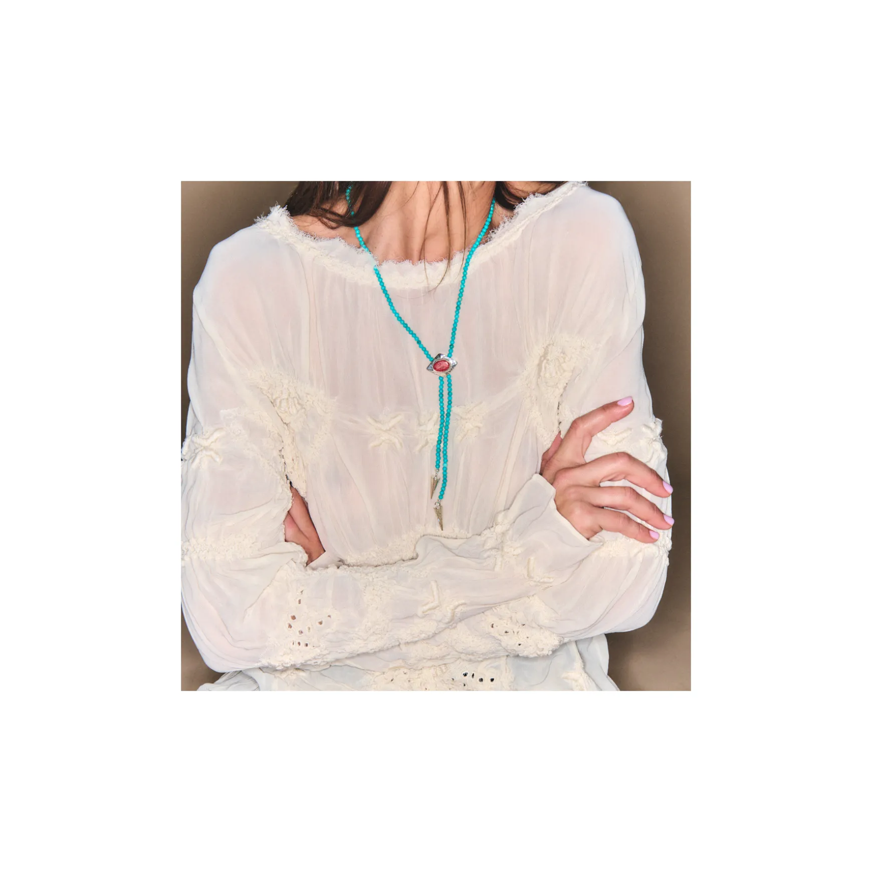 Outlet Claris Virot Collier Bolo Turquoise et Opale