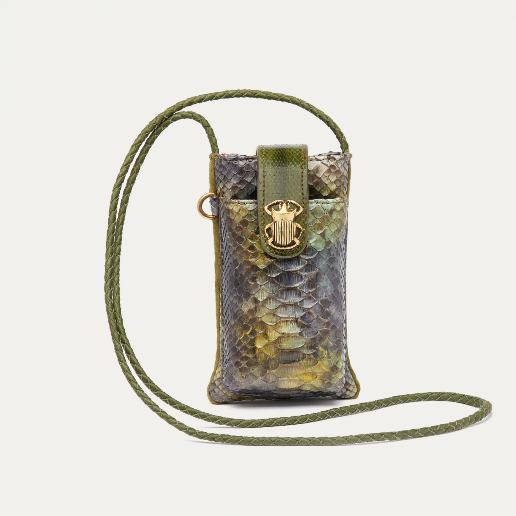 Flash Sale Claris Virot Etui Double Marcus Python vallée verte