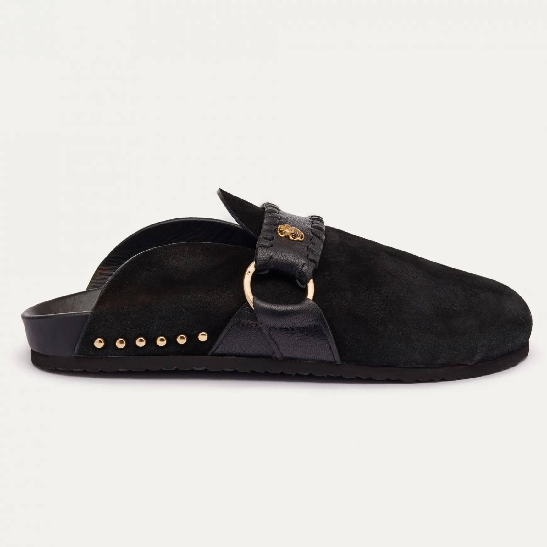 Online Claris Virot Mules Georgette Cuir et Suède Noir