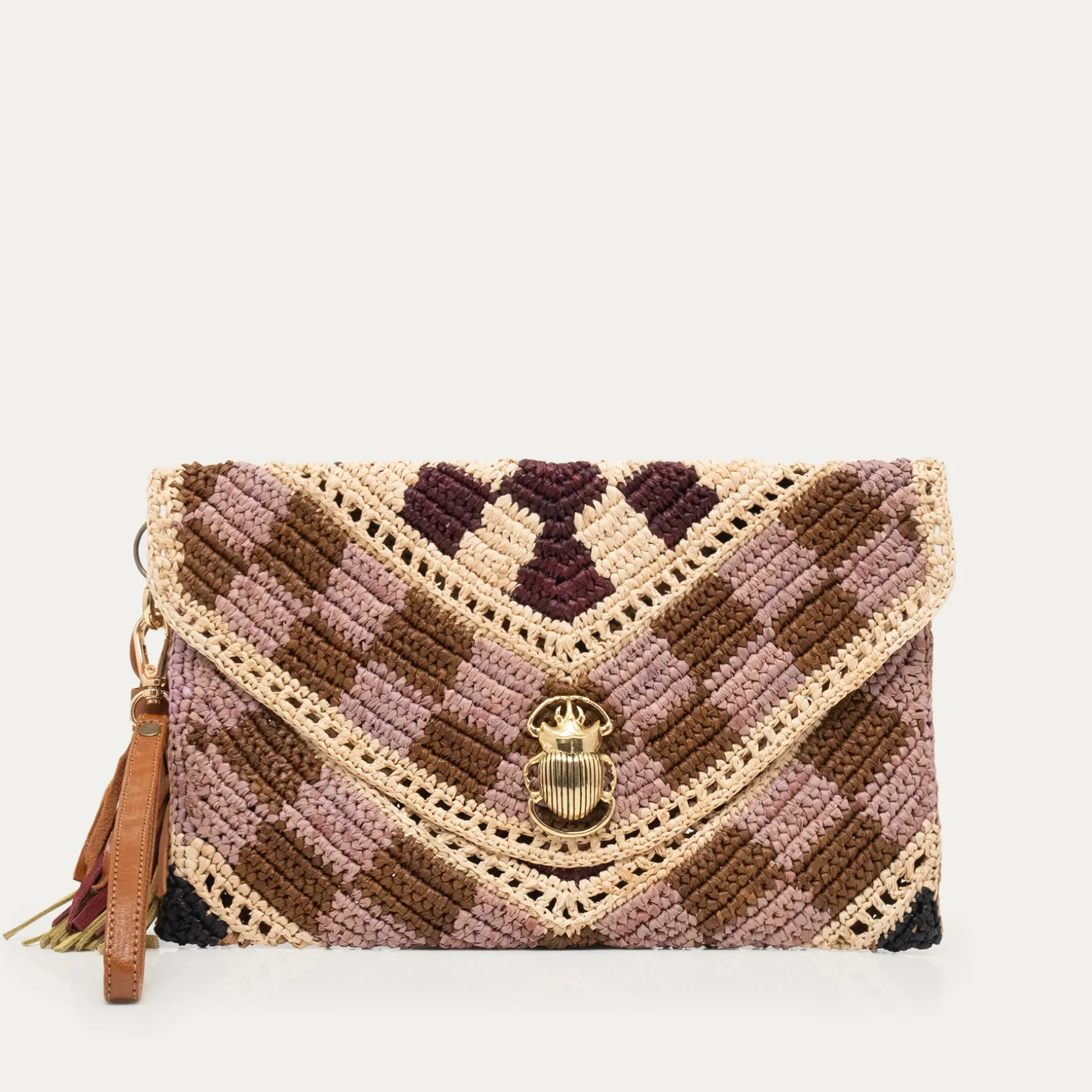 Shop Claris Virot Pochette Alicia Raphia