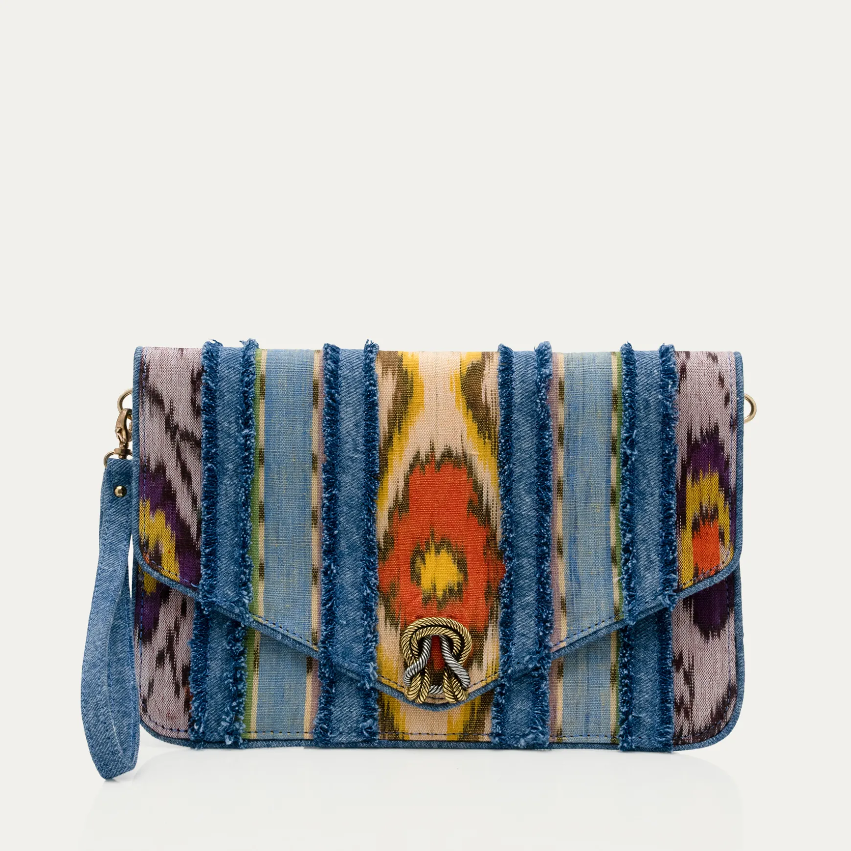 Outlet Claris Virot Pochette Alicia Patchwork de tissus Lasso