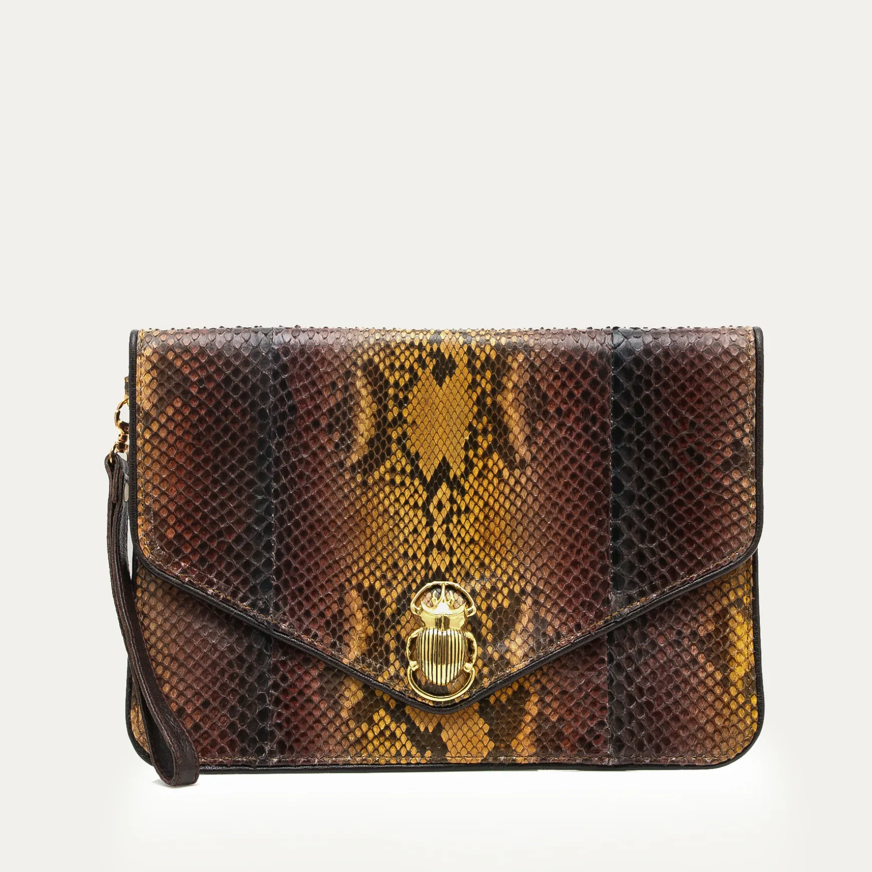 Outlet Claris Virot Pochette Alicia Python Oeil de tigre