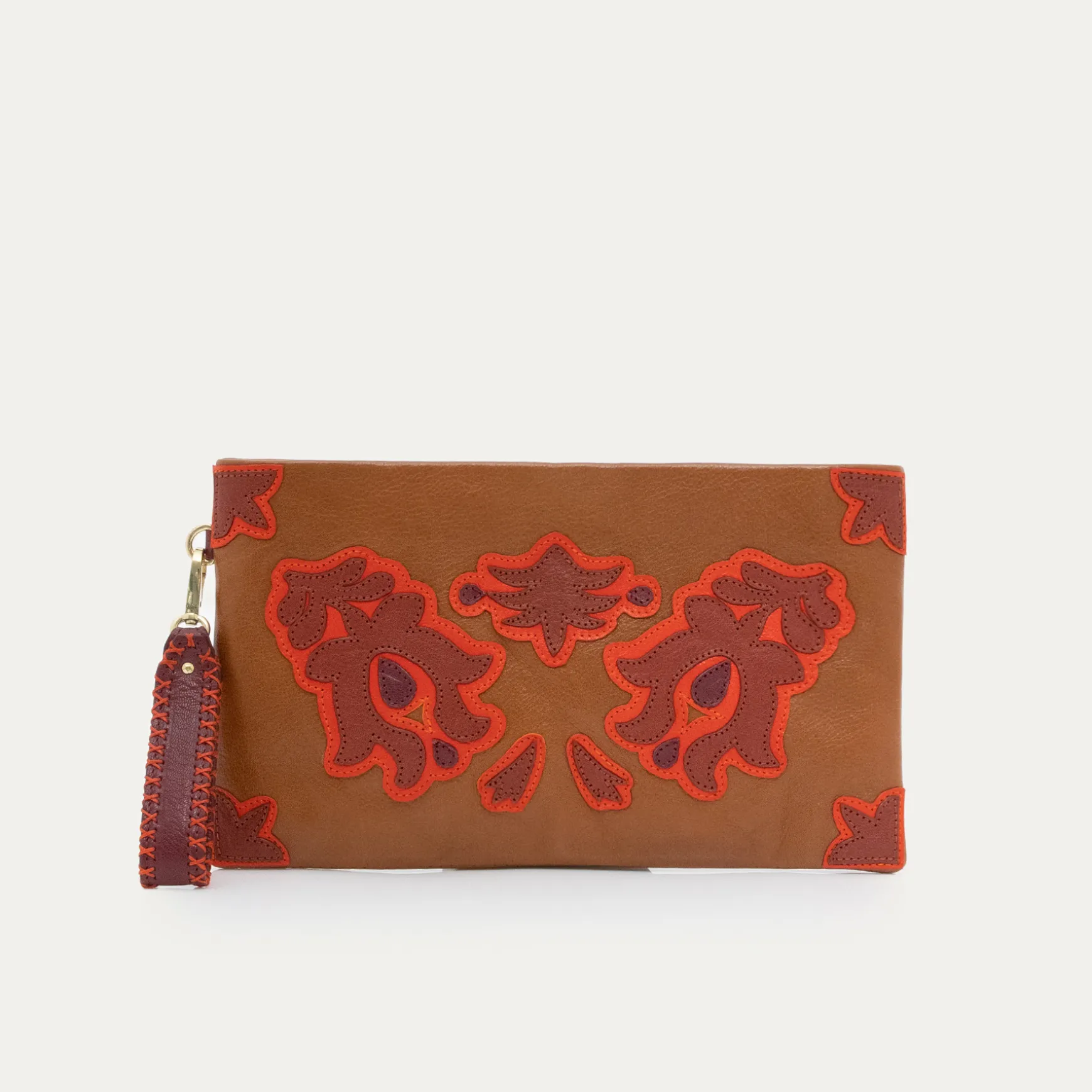 Fashion Claris Virot Pochette Lou Cuirs en patchwork de fleurs