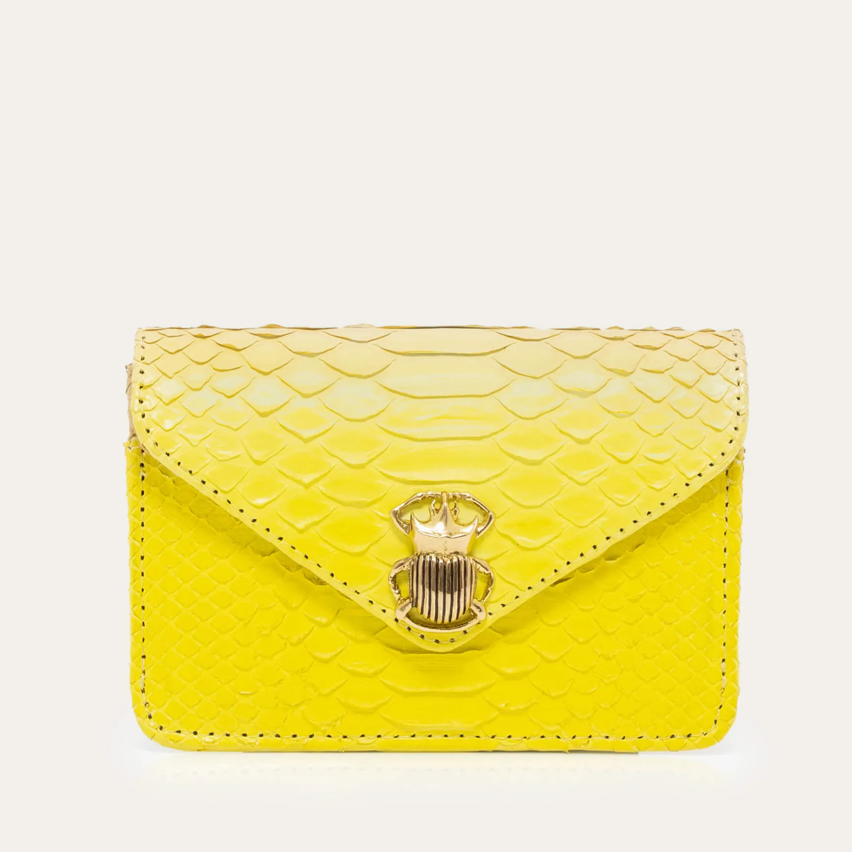 Discount Claris Virot Portefeuille Alex Python Jaune Mais