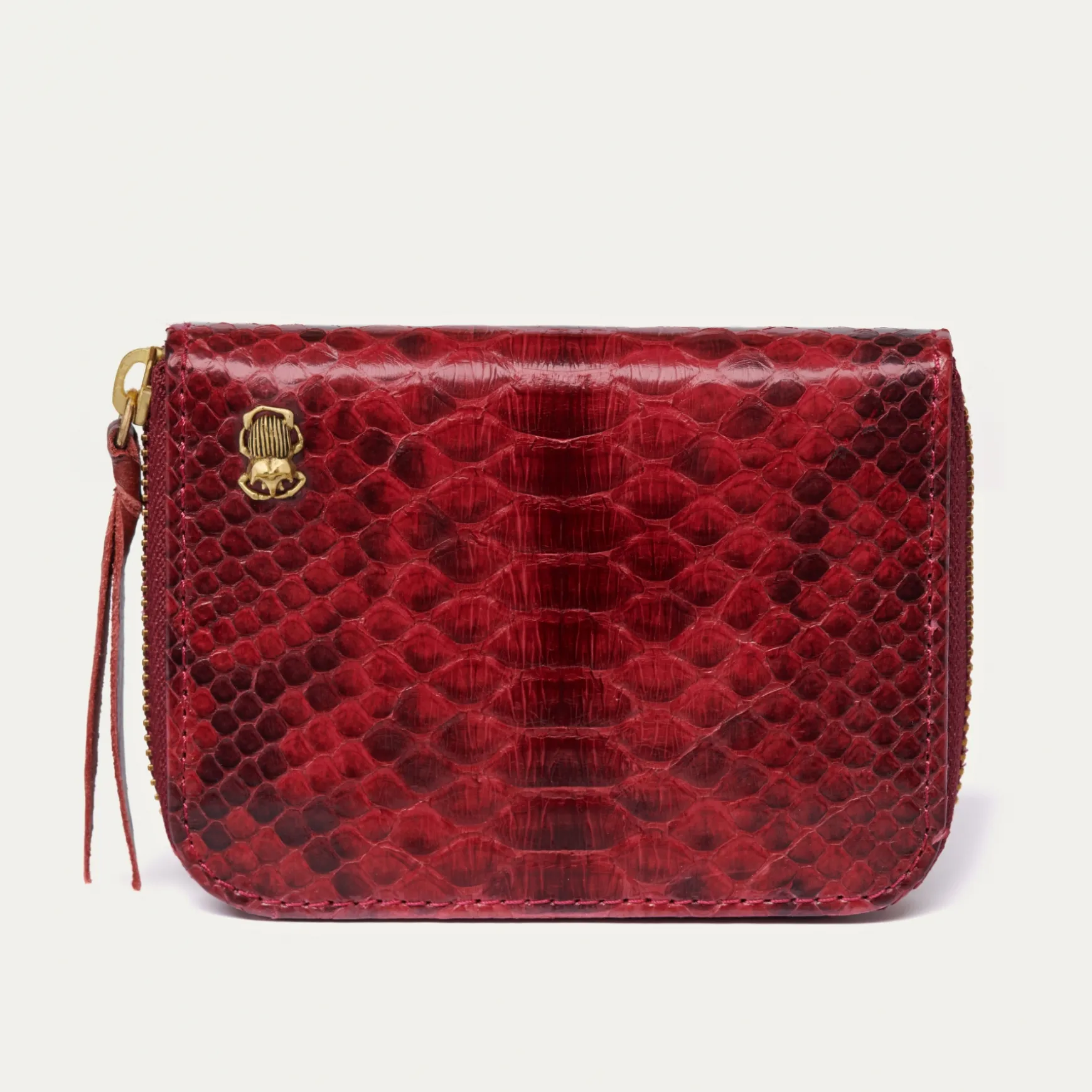 New Claris Virot Portefeuille Mini Bob Python Bordeaux