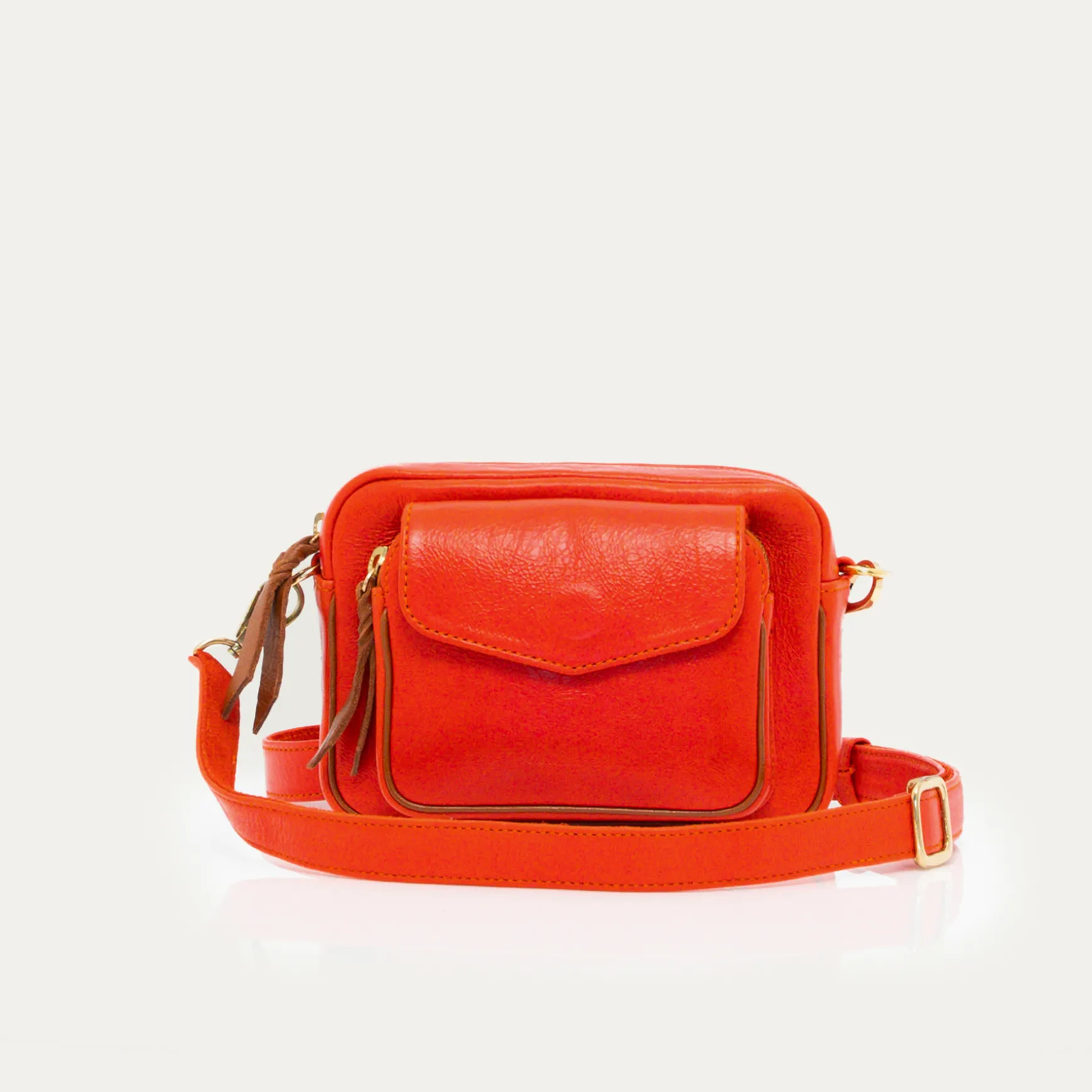 Best Claris Virot Sac Baby Charly Cuir Orange goyave