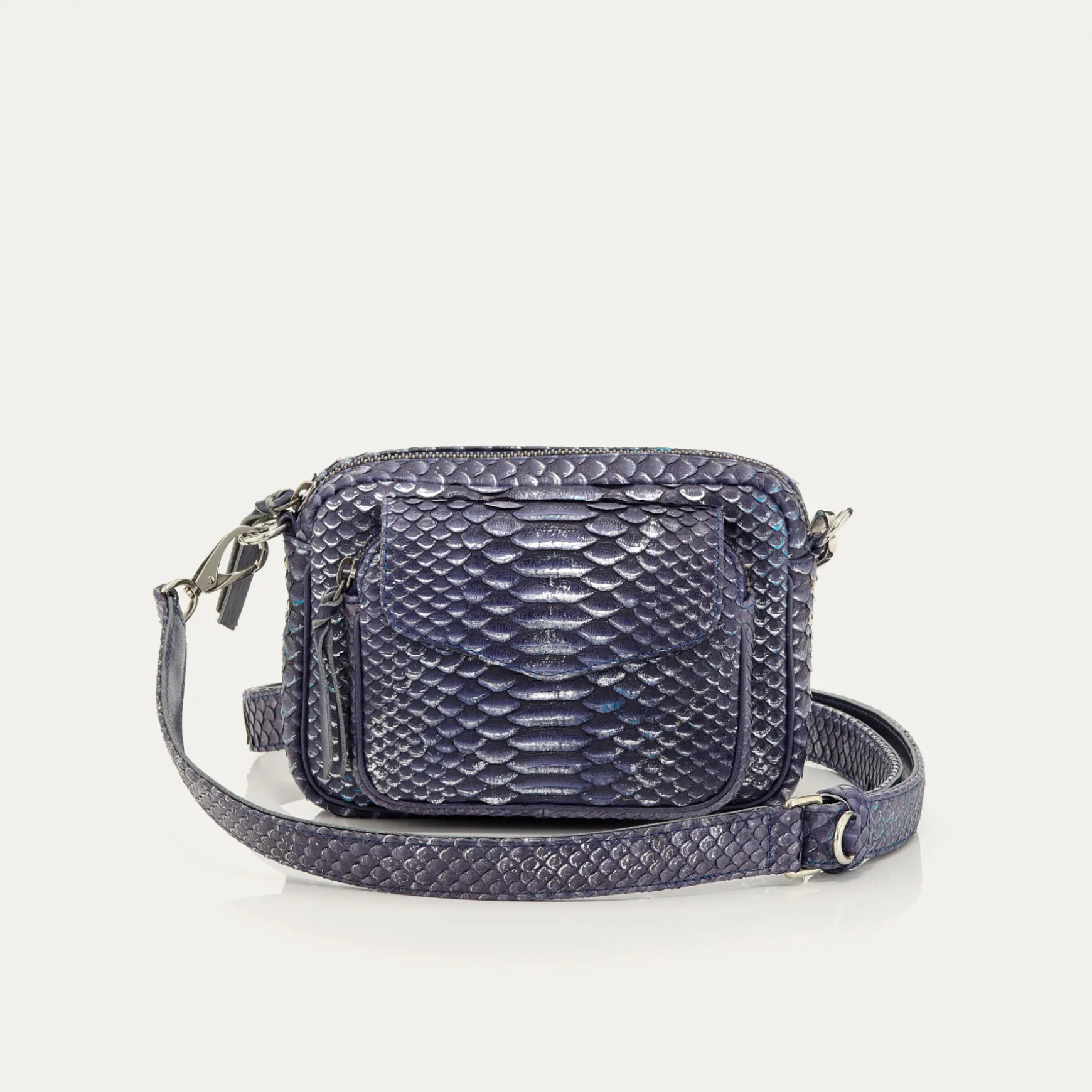 Best Claris Virot Sac Baby Charly Python bleu glacier métallisé