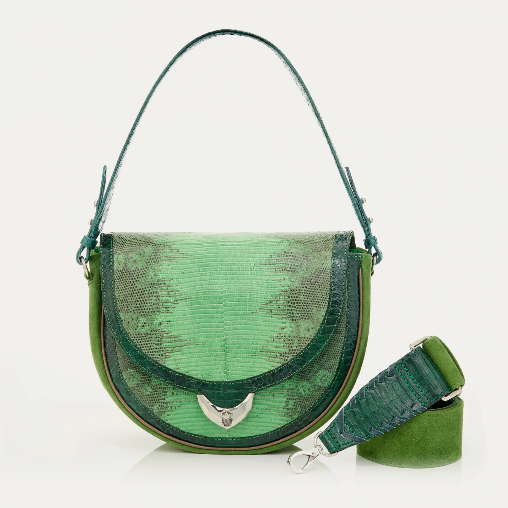 Clearance Claris Virot Sac Big Victoria Lézard Vert Yuzu