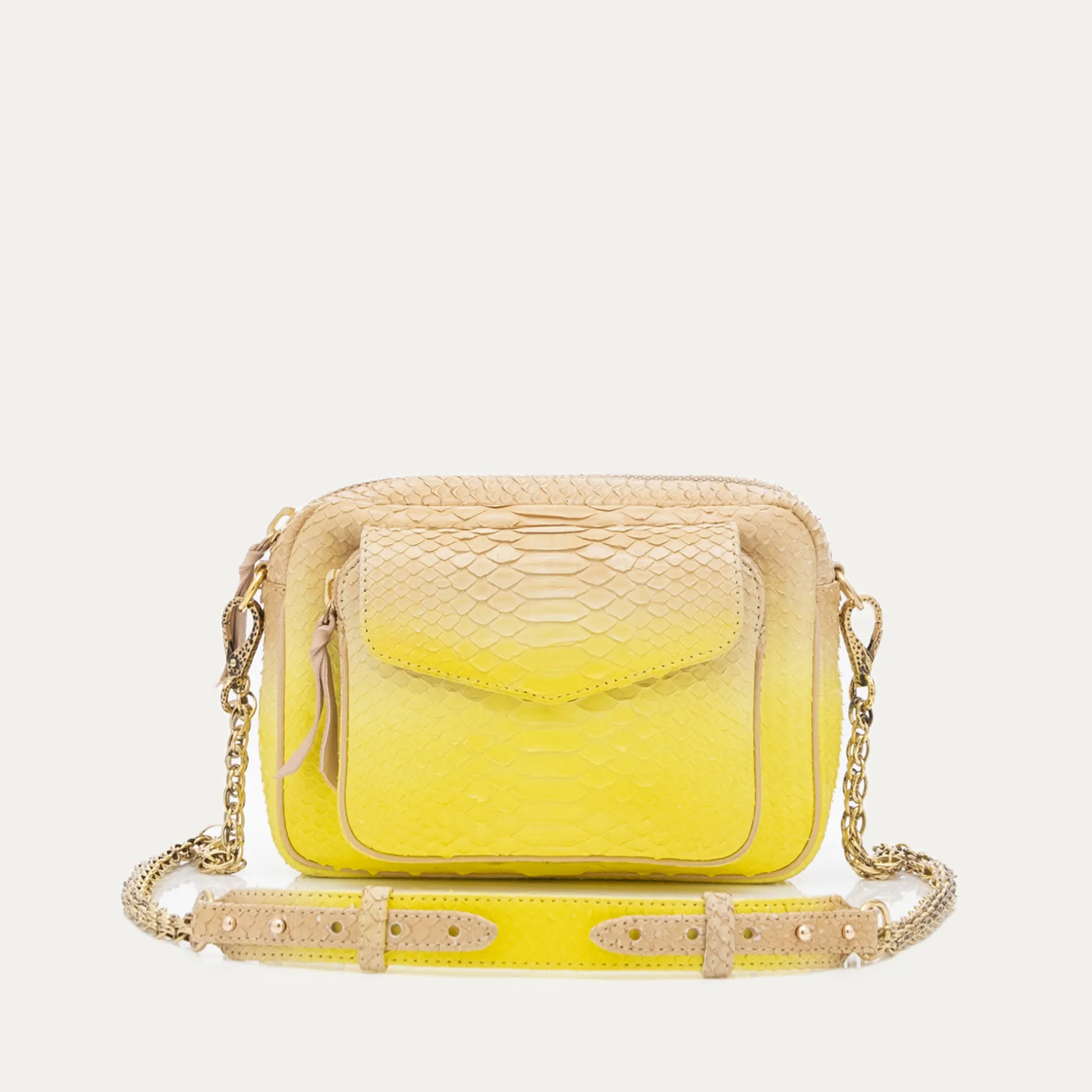 Online Claris Virot Sac Charly Python Jaune Mais