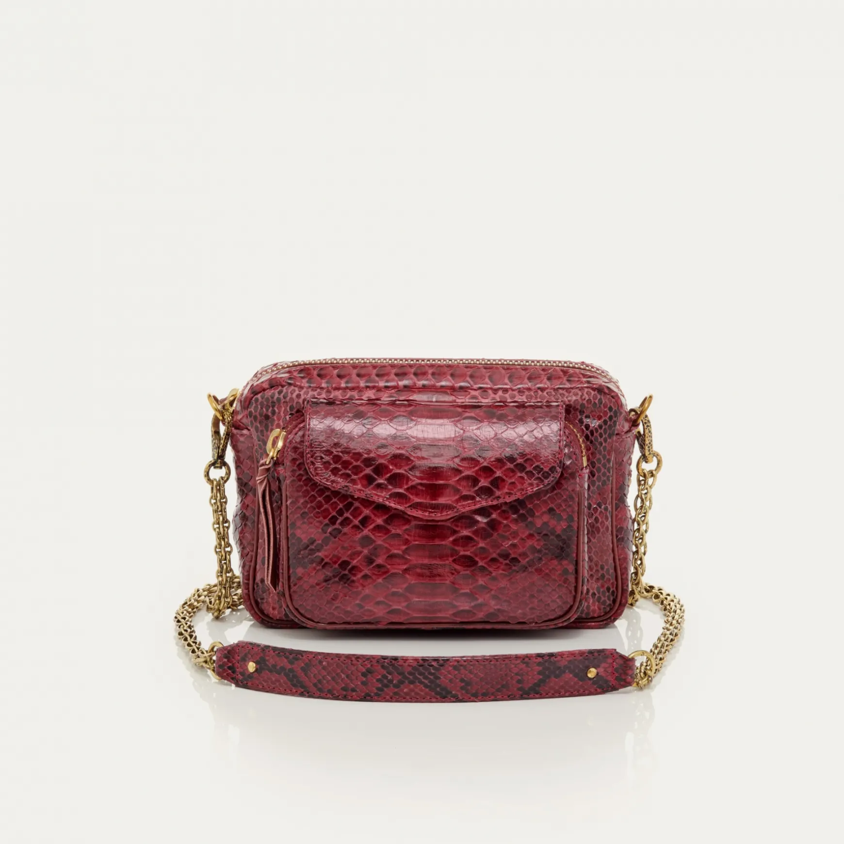 Discount Claris Virot Sac Charly Python Bordeaux