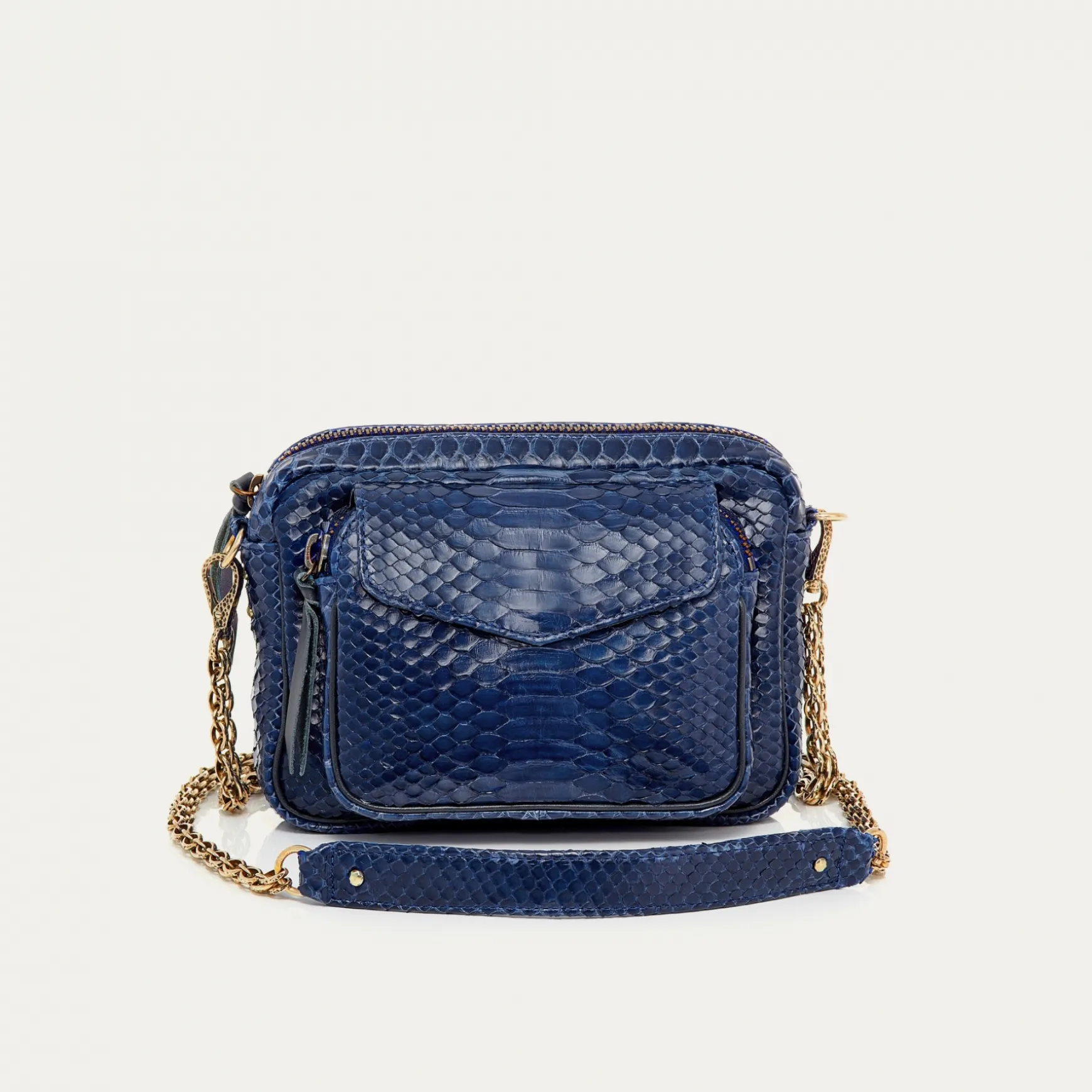 Store Claris Virot Sac Charly Python navy chaîne or