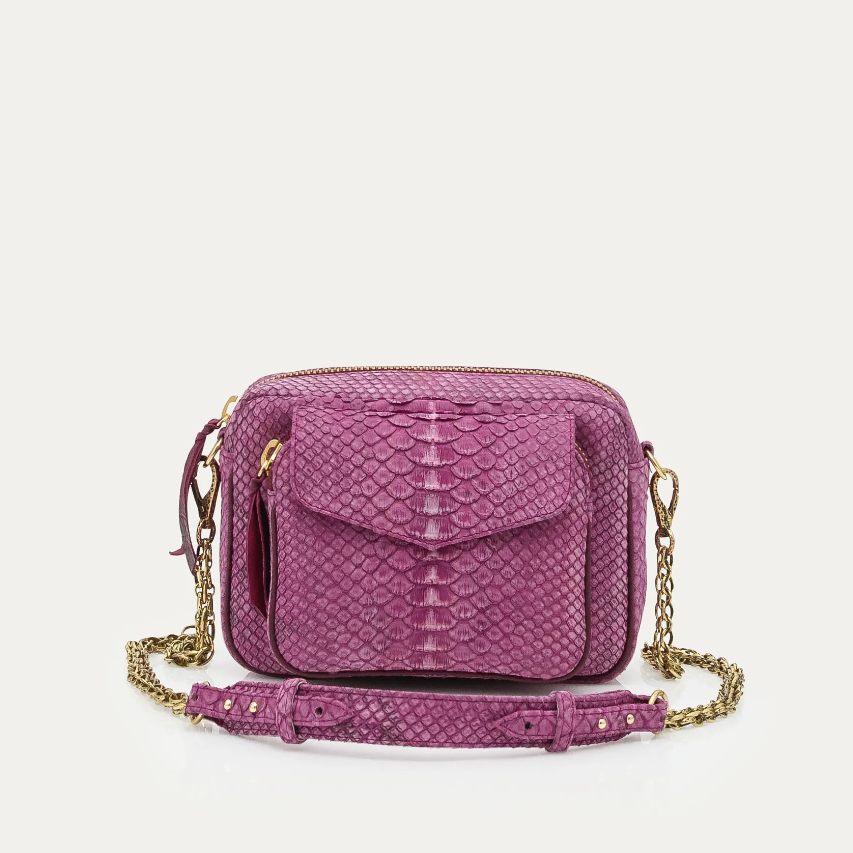 Cheap Claris Virot Sac Charly Pythons pourpres mixés