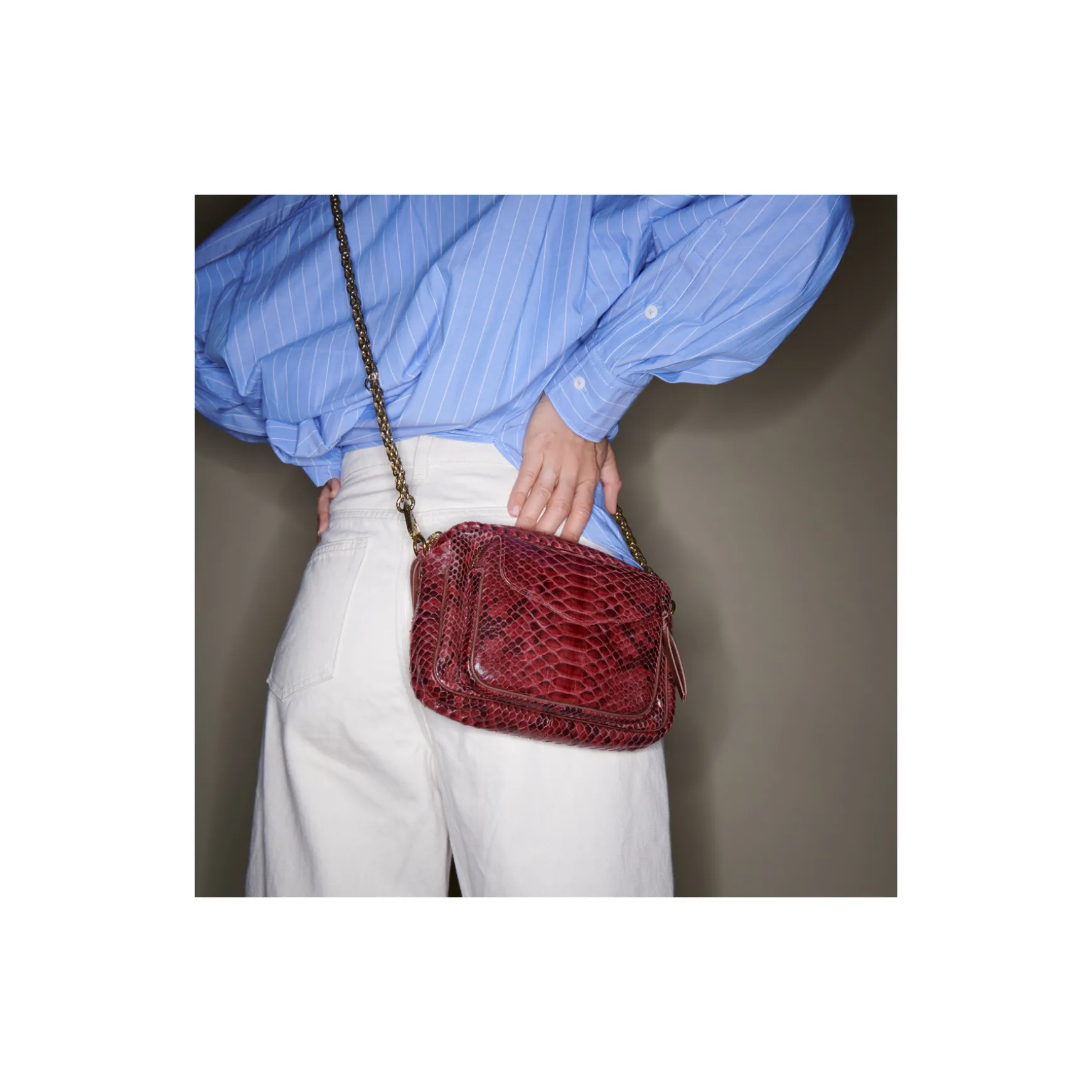 Discount Claris Virot Sac Charly Python Bordeaux