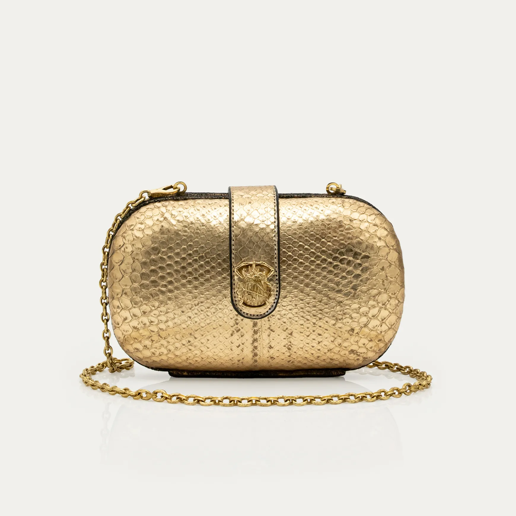 Shop Claris Virot Sac Chiara Python Doré