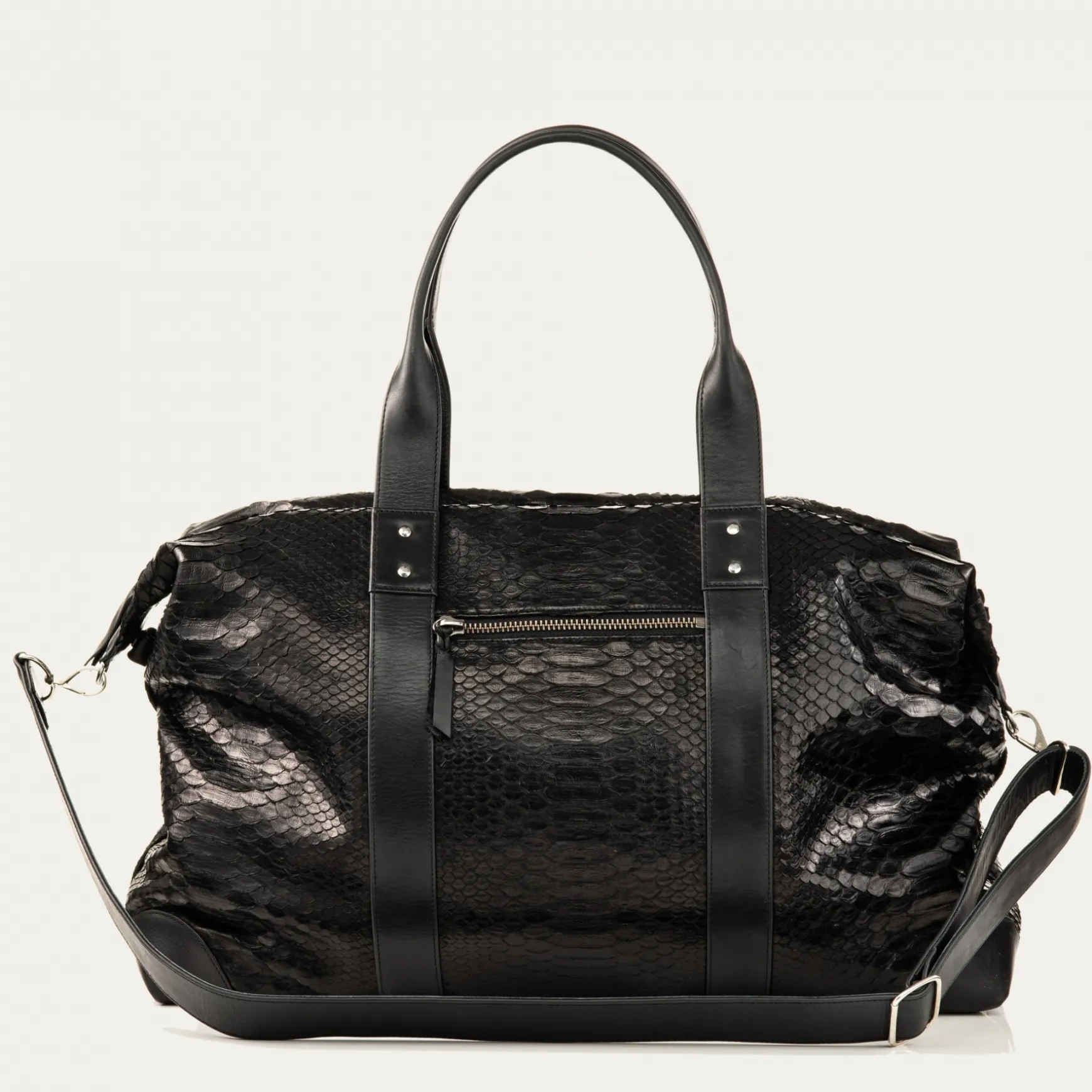 Sale Claris Virot Sac de Voyage Roger L Python et cuir noir