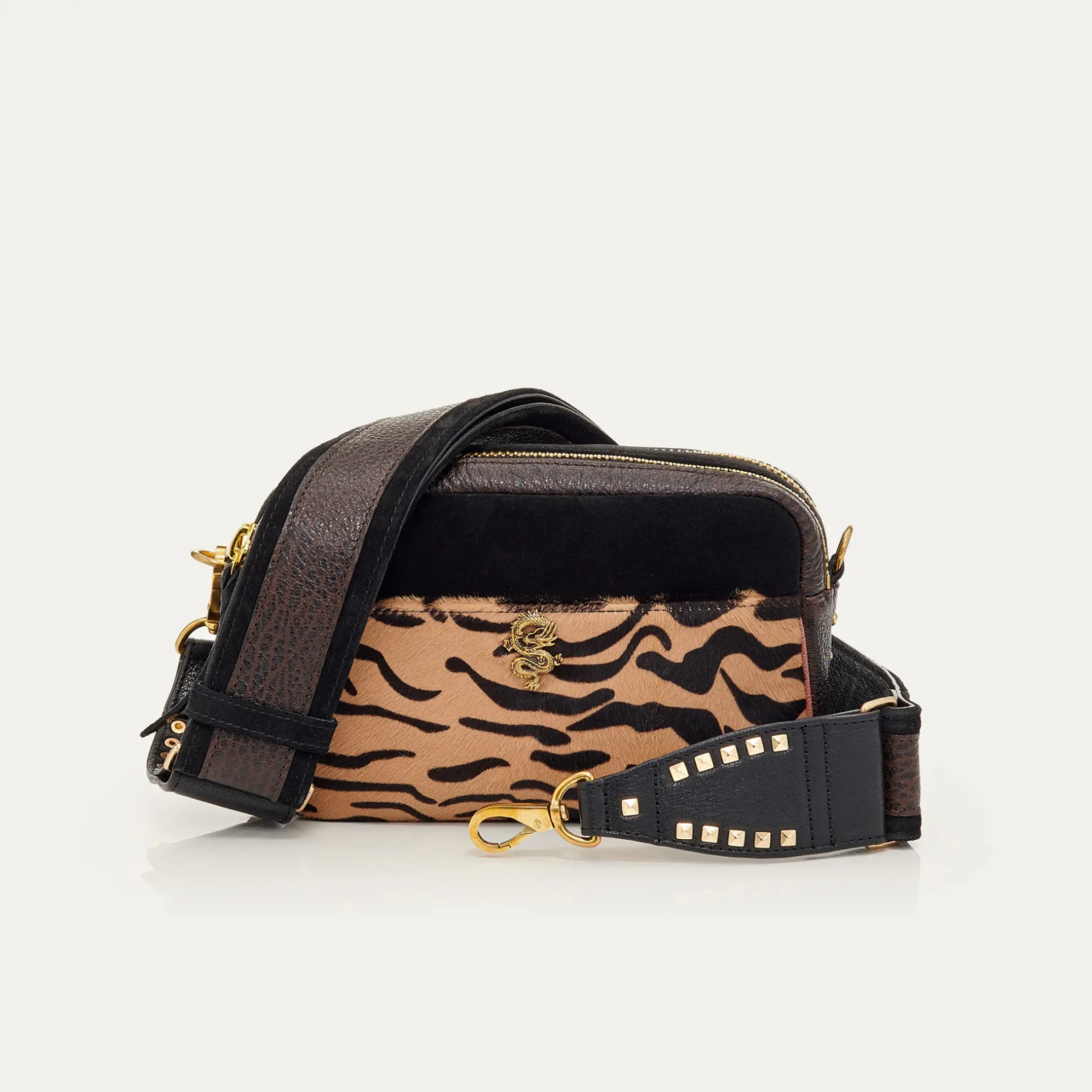 Sale Claris Virot Sac Lily Cuir Imprimé Tigre tora