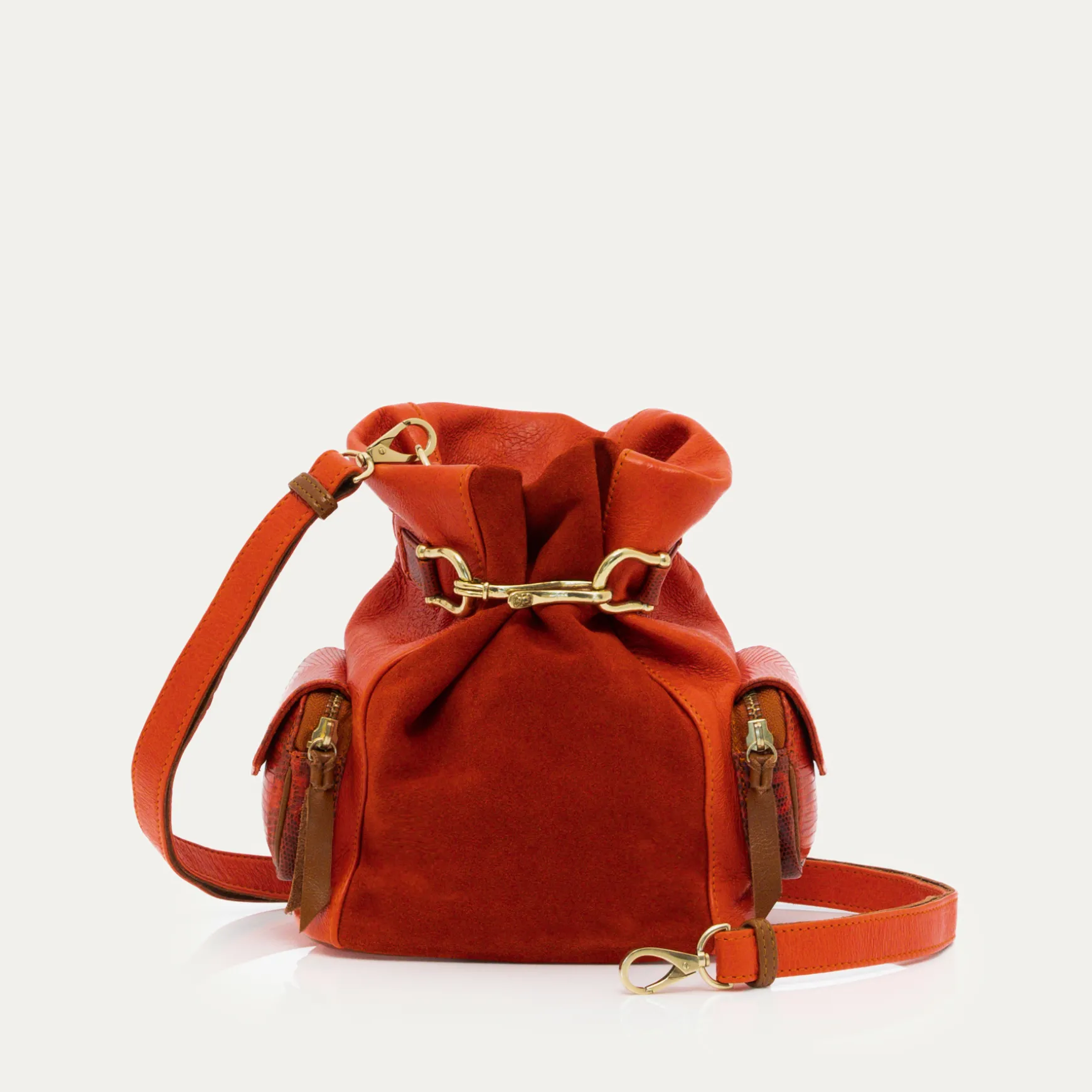 Cheap Claris Virot Sac Lola Lézard Orange goyave