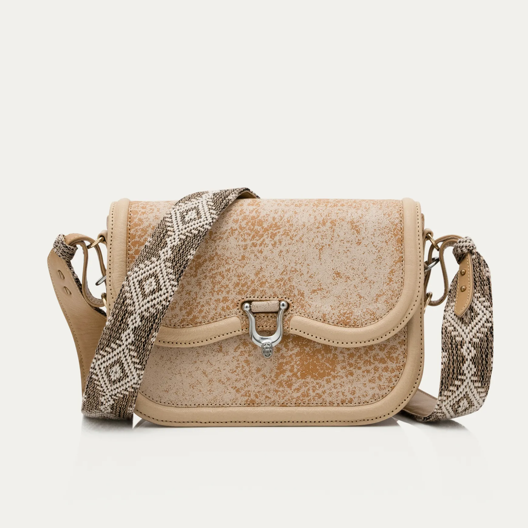 Fashion Claris Virot Sac Manon Cuir Sable Blanc