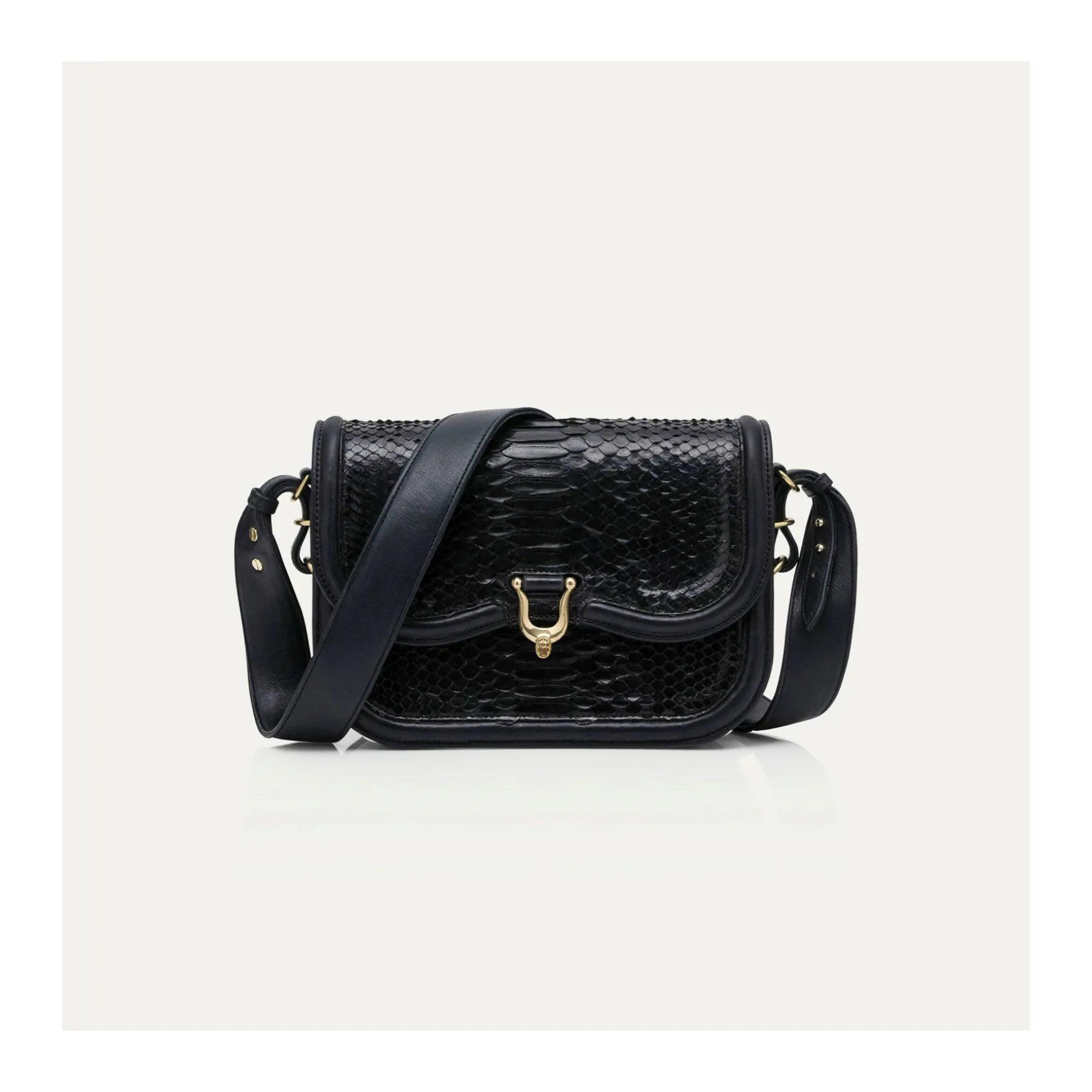 New Claris Virot Sac Mini Manon Python Noir