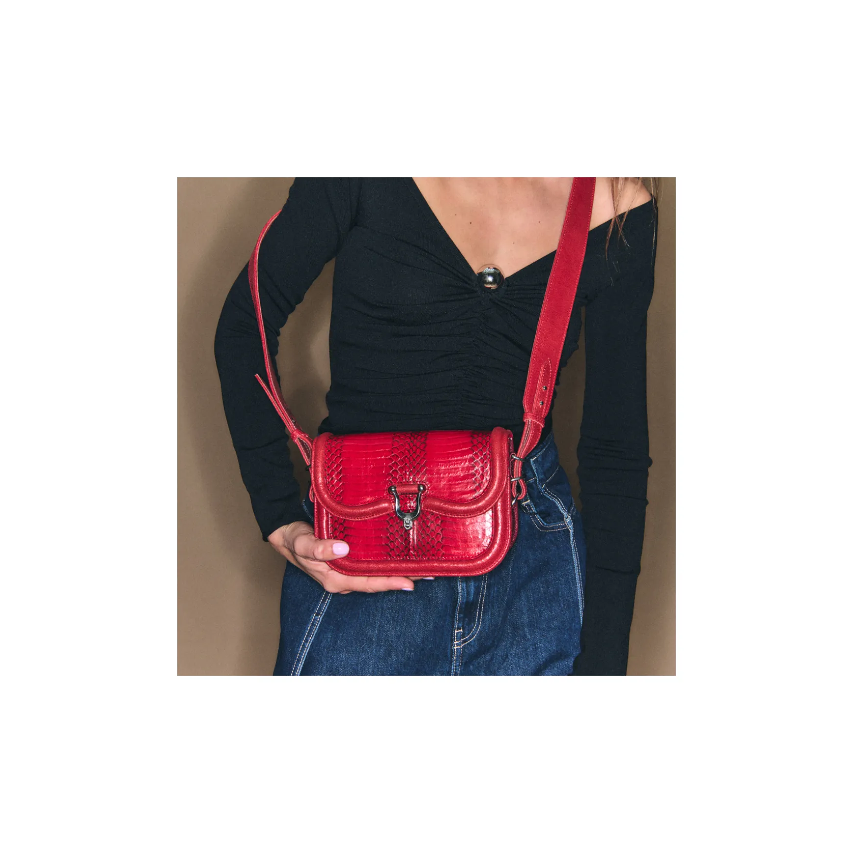 Sale Claris Virot Sac Mini Manon Cobra Rubis