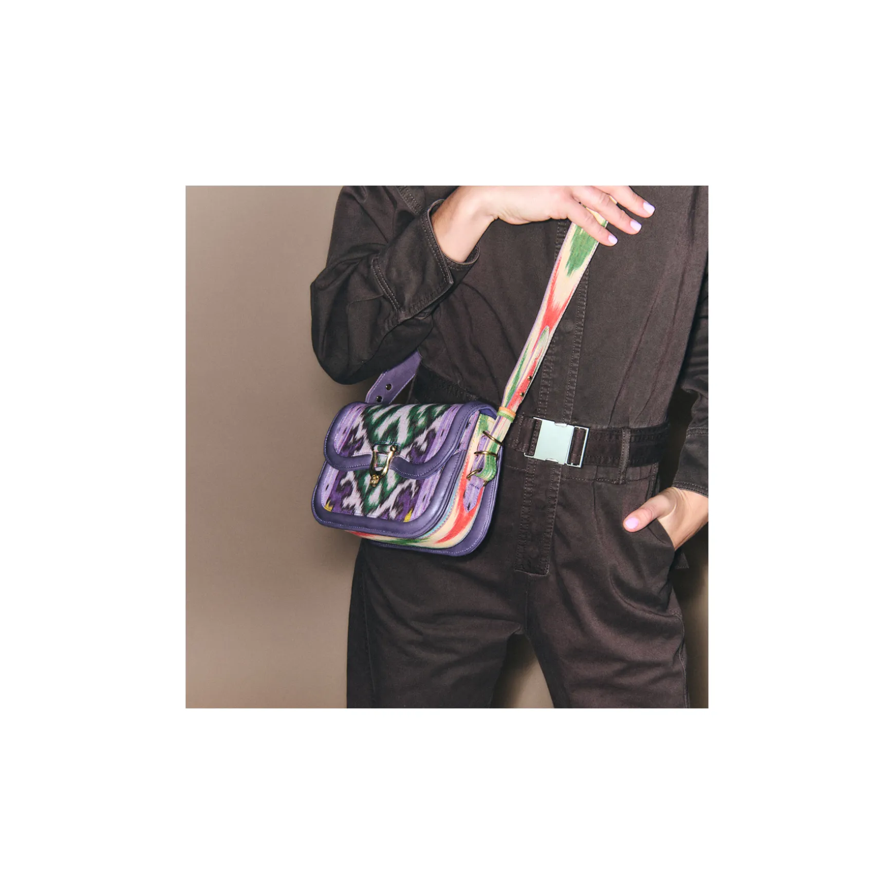 Shop Claris Virot Sac Mini Manon Tissu Lune Violet