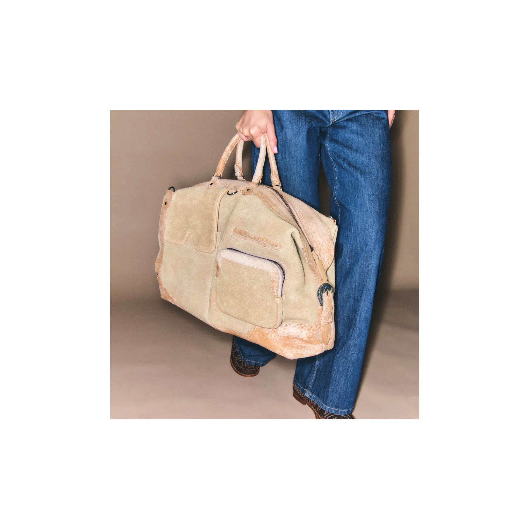 Best Sale Claris Virot Sac Vito Cuir Sable Blanc