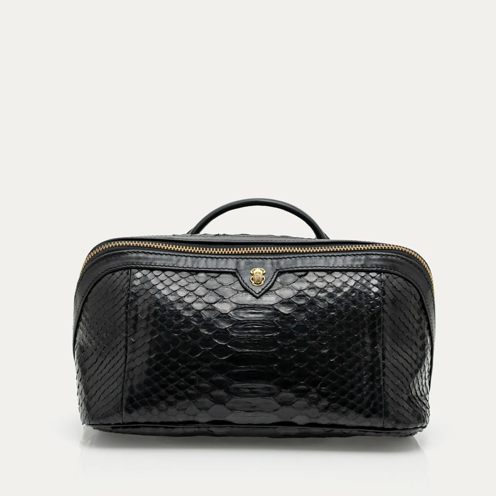 Shop Claris Virot Trousse Charlotte Python Noir